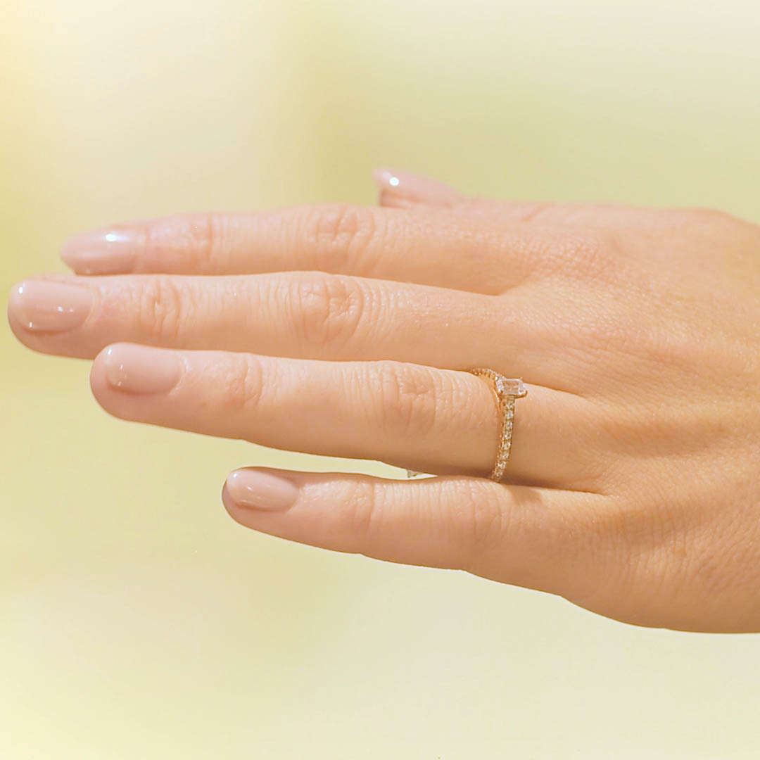 Förlovningsring Dawn, rött guld, 0.35ct