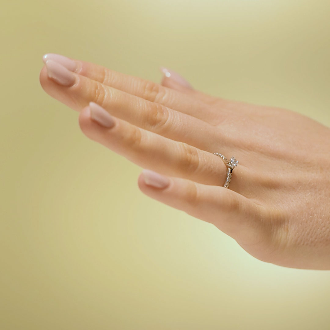 Förlovningsring Drops, 0.25ct, vitt guld