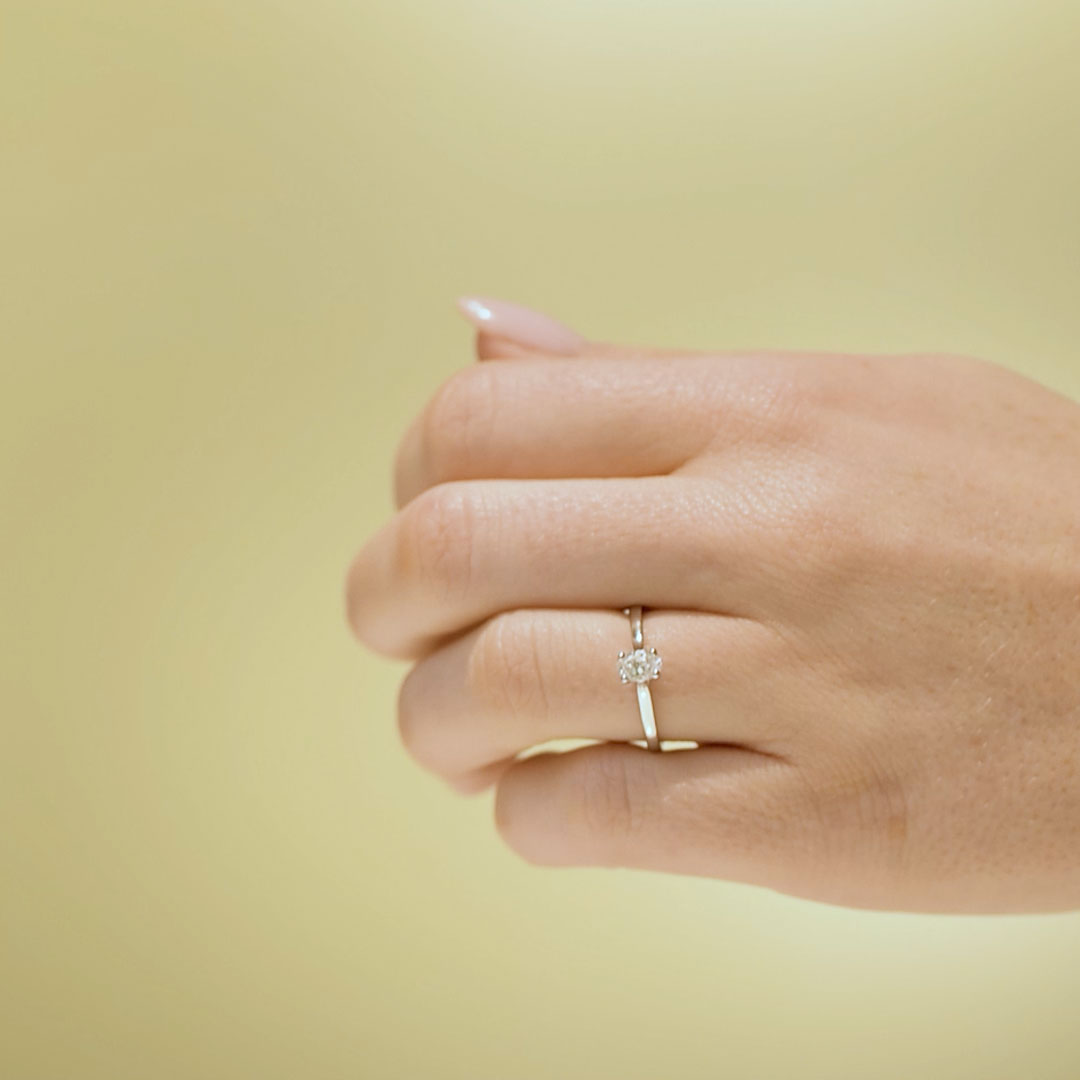 Förlovningsring Flare, 0.50ct, vitt guld
