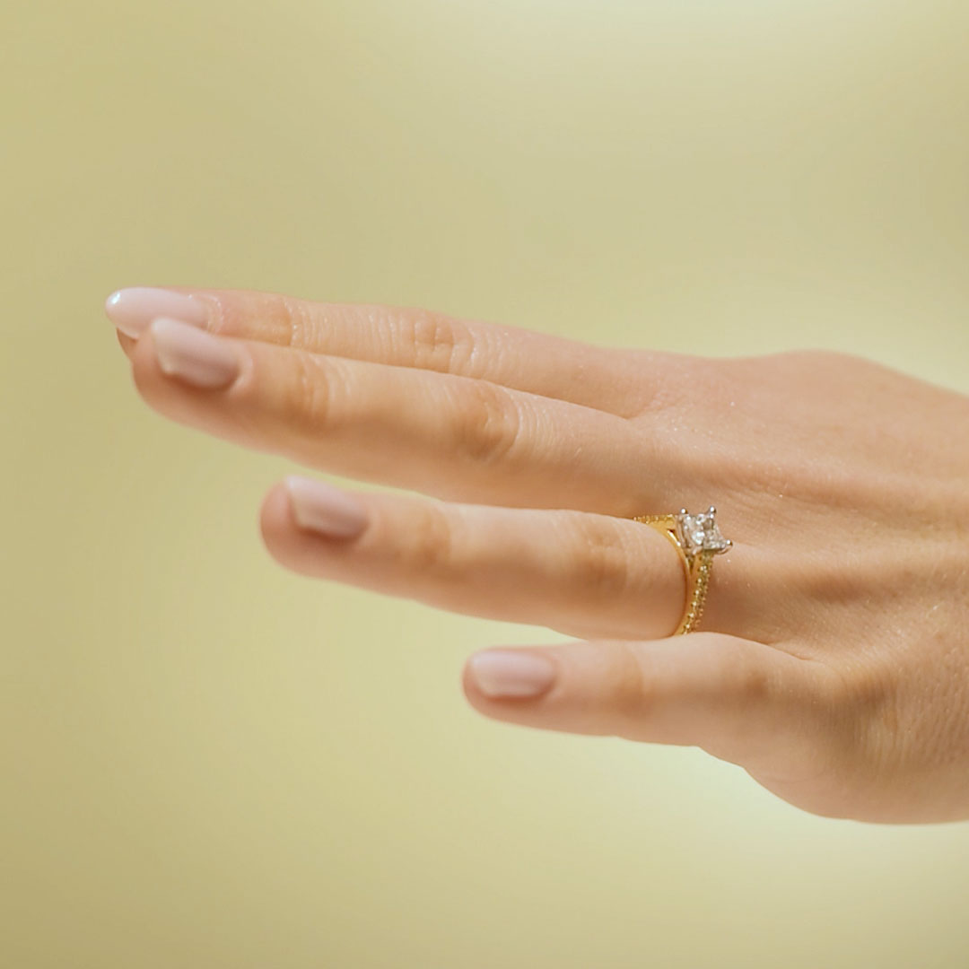 Förlovningsring Silent, 1.00ct, gult guld